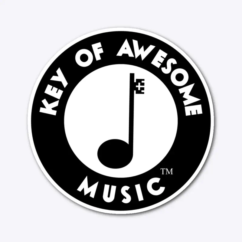 Key of Awesome Music Black and White